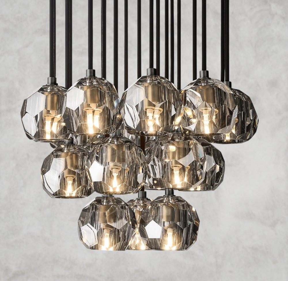 Boule De Cristal Clear/ Smoke Glass Round Cluster Chandelier 14", 19", 24", 30", 40"